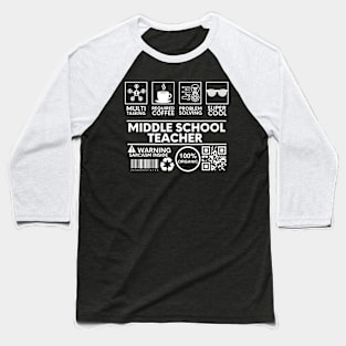 middle school teacher black Baseball T-Shirt